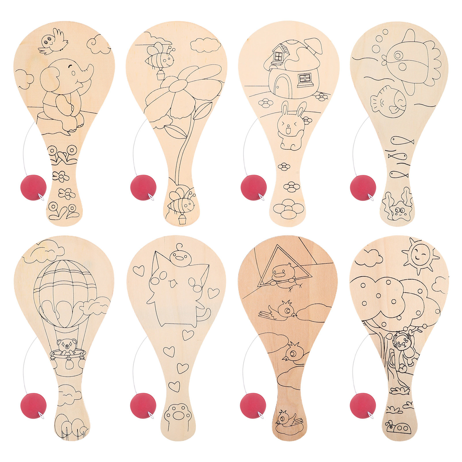8Pcs DIY Wooden Paddle Craft f - Badminton League review and price